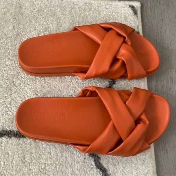 ✅ Silent D Sandals Helena Braided Slides in Orange - Picture 7 of 10